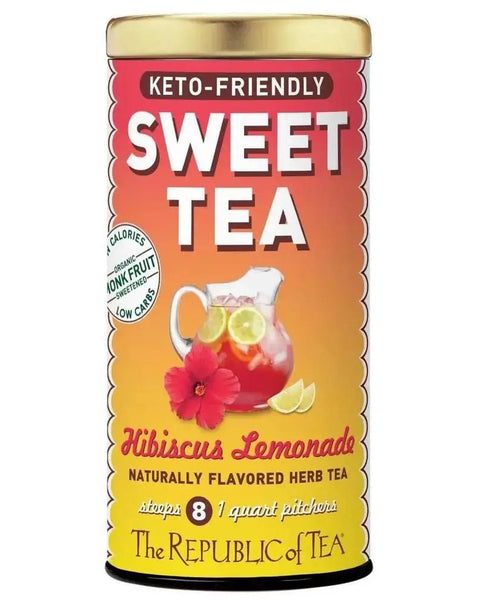 Keto - Friendly Sweet Hibiscus Lemonade Herbal Tea - 8 Pouches - Huckle Bee Farms LLC