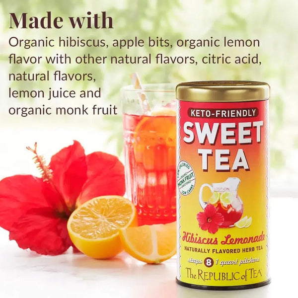Keto - Friendly Sweet Hibiscus Lemonade Herbal Tea - 8 Pouches - Huckle Bee Farms LLC