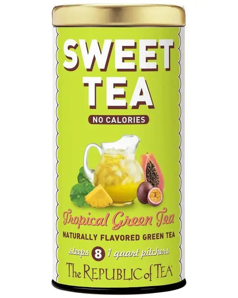 Keto - Friendly Sweet Tropical Green Iced Tea - 8 Pouches - Huckle Bee Farms LLC