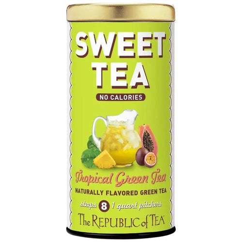Keto - Friendly Sweet Tropical Green Iced Tea - 8 Pouches - Huckle Bee Farms LLC