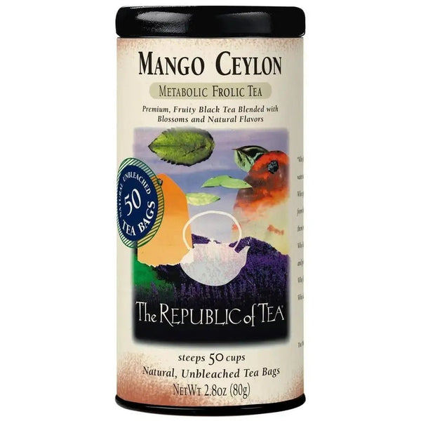 Mango Ceylon Black Tea - Tin 50 Tea Bags - Huckle Bee Farms LLC