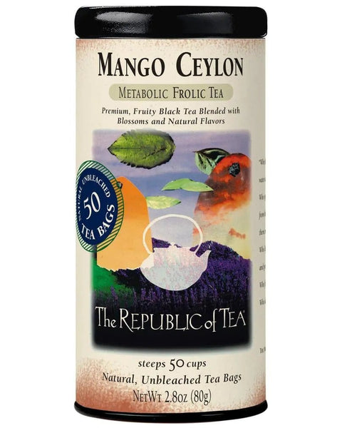 Mango Ceylon Black Tea - Tin 50 Tea Bags - Huckle Bee Farms LLC