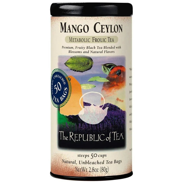 Mango Ceylon Black Tea - Tin 50 Tea Bags - Huckle Bee Farms LLC