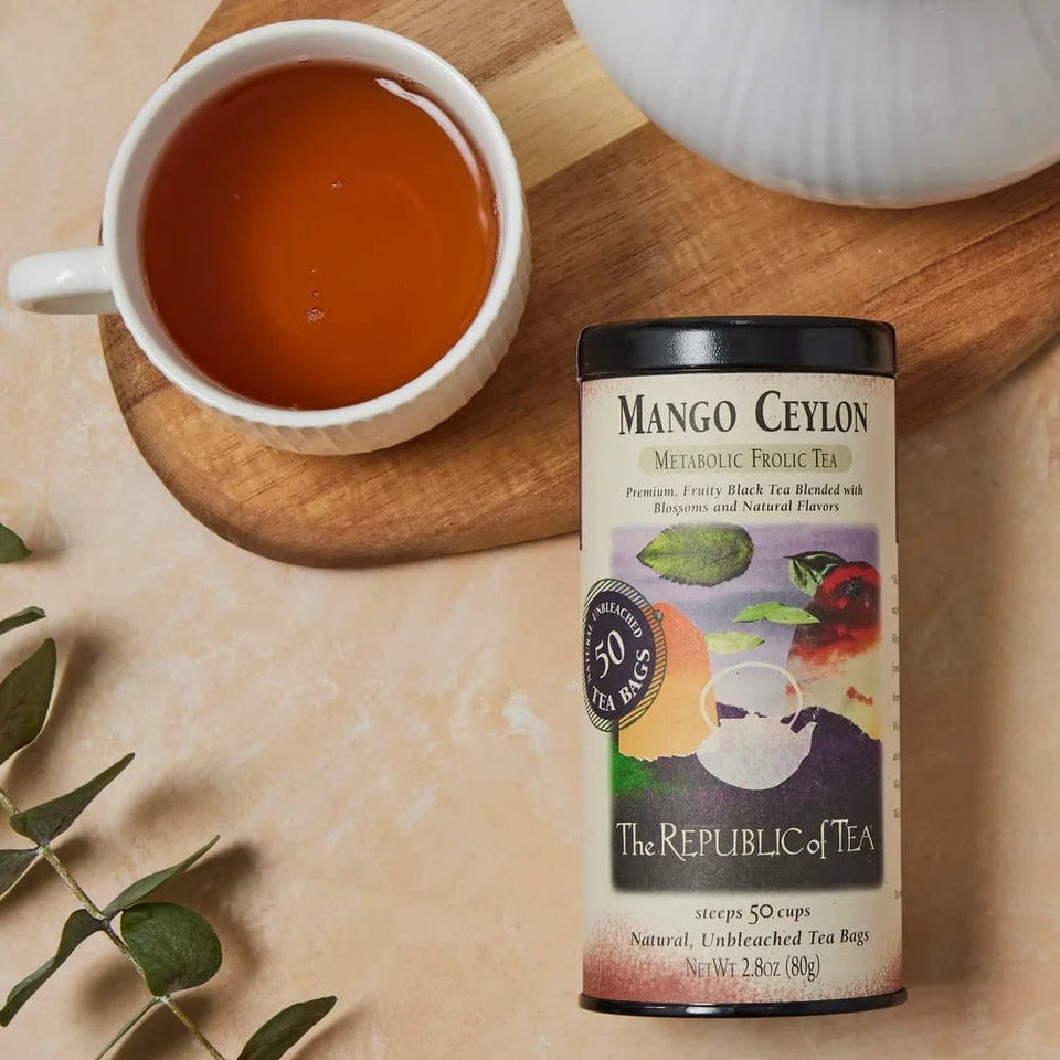 Mango Ceylon Black Tea - Tin 50 Tea Bags - Huckle Bee Farms LLC