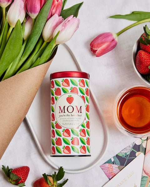 Mom You're the Berry Best Gift Tea (Strawberry Vanilla Red Tea) - Tin 36 Tea Bags - Huckle Bee Farms LLC