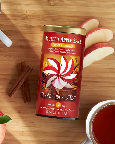 🍁🍎 Mulled Apple Spice Herbal Tea Bags🍎🍁 - Tin 36 Tea Bags - Huckle Bee Farms LLC