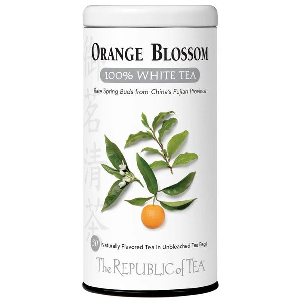 Orange Blossom 100% White Tea Bags- Tin 50 Tea Bags - Huckle Bee Farms LLC