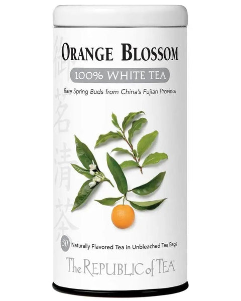 Orange Blossom 100% White Tea Bags - Tin 50 Tea Bags - Huckle Bee Farms LLC