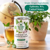 Organic American Peppermint SuperHerb® Herbs Of Origin Tea Bags - Tin 36Tea Bags - Huckle Bee Farms LLC