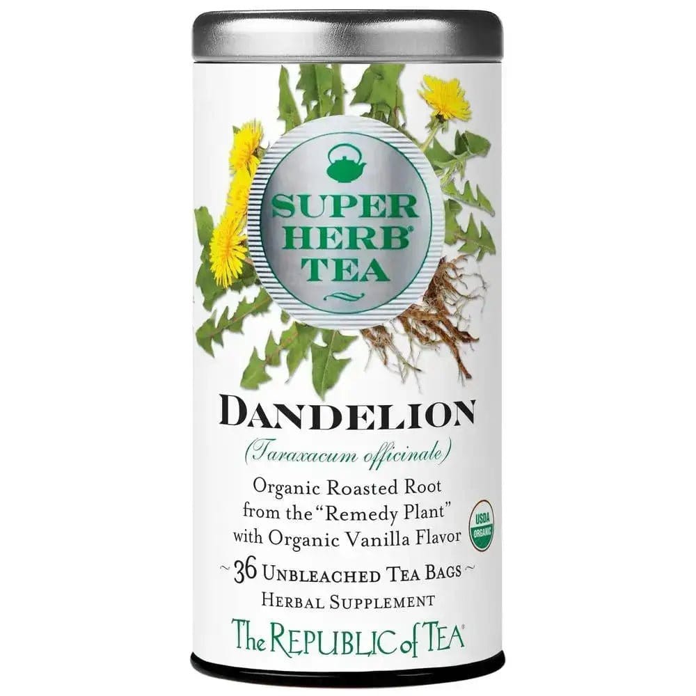 Organic Dandelion SuperHerb® Tea Bags - Tin 36 Tea Bags - Huckle Bee Farms LLC