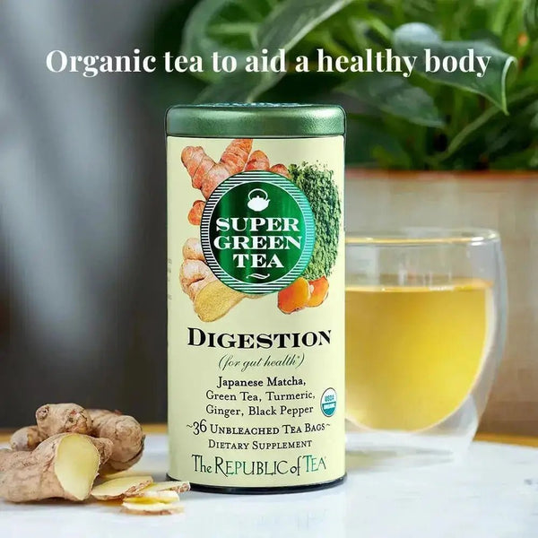 Organic Digestion SuperGreen Tea Bags - Tin 36Tea Bags - Huckle Bee Farms LLC