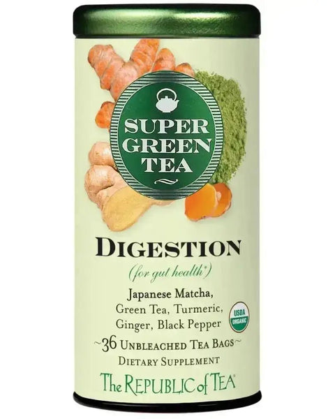Organic Digestion SuperGreen Tea Bags - Tin 36Tea Bags - Huckle Bee Farms LLC