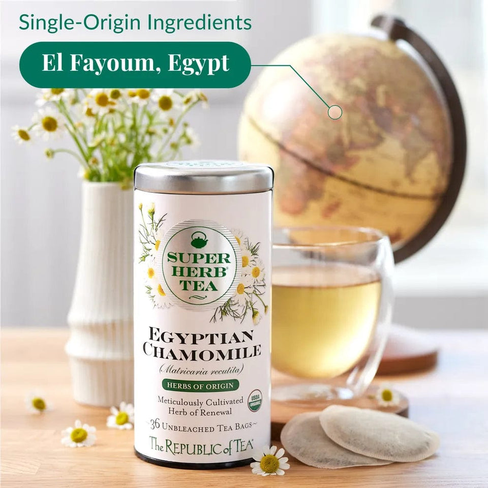 Organic Egyptian Chamomile SuperHerb® Herbs of Origin Tea Bags - Tin 36Tea Bags - Huckle Bee Farms LLC