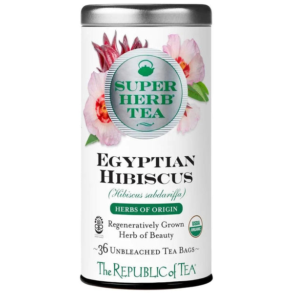 Organic Egyptian Hibiscus SuperHerb® Herbs of Origin Tea Bags - Tin 36Tea Bags - Huckle Bee Farms LLC