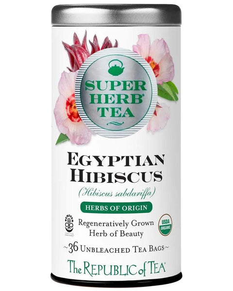 Organic Egyptian Hibiscus SuperHerb® Herbs of Origin Tea Bags - Tin 36Tea Bags - Huckle Bee Farms LLC