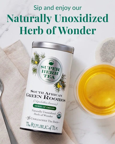 Organic South African Green Rooibos SuperHerb® Herbs of Origin Tea Bags - Tin 36Tea Bags - Huckle Bee Farms LLC