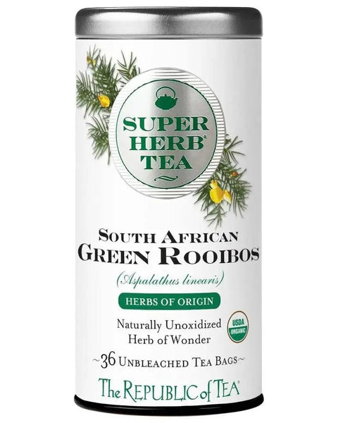 Organic South African Green Rooibos SuperHerb® Herbs of Origin Tea Bags - Tin 36Tea Bags - Huckle Bee Farms LLC