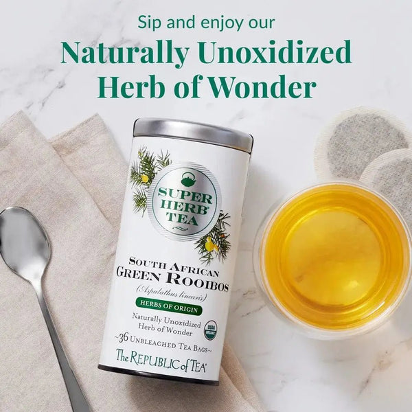 Organic South African Green Rooibos SuperHerb® Herbs of Origin Tea Bags - Tin 36Tea Bags - Huckle Bee Farms LLC