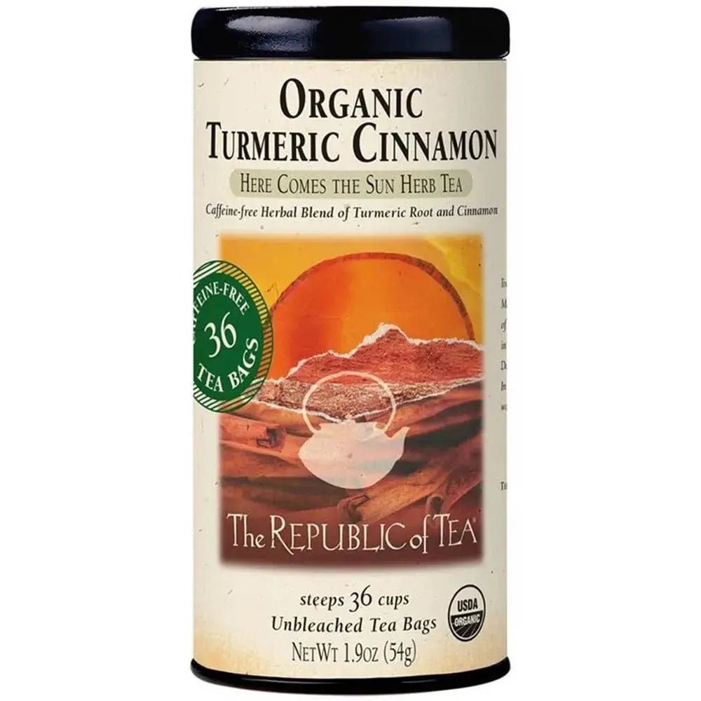 Organic Turmeric Cinnamon Tea Bags - Tin 36 Tea Bags - Huckle Bee Farms LLC