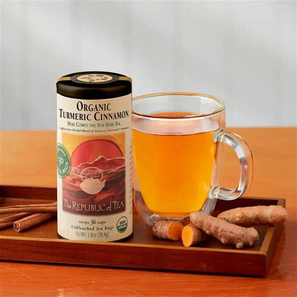 Organic Turmeric Cinnamon Tea Bags - Tin 36 Tea Bags - Huckle Bee Farms LLC