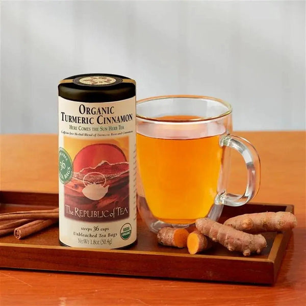 Organic Turmeric Cinnamon Tea Bags - Tin 36 Tea Bags - Huckle Bee Farms LLC