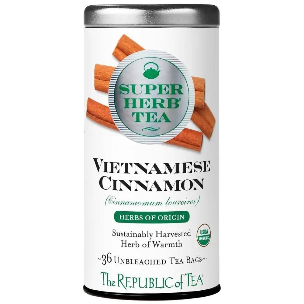 Organic Vietnamese Cinnamon SuperHerb® Herbs of Origin Tea Bags - Tin 36Tea Bags - Huckle Bee Farms LLC