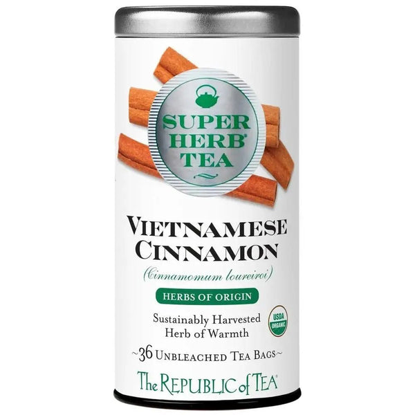 Organic Vietnamese Cinnamon SuperHerb® Herbs of Origin Tea Bags - Tin 36Tea Bags - Huckle Bee Farms LLC