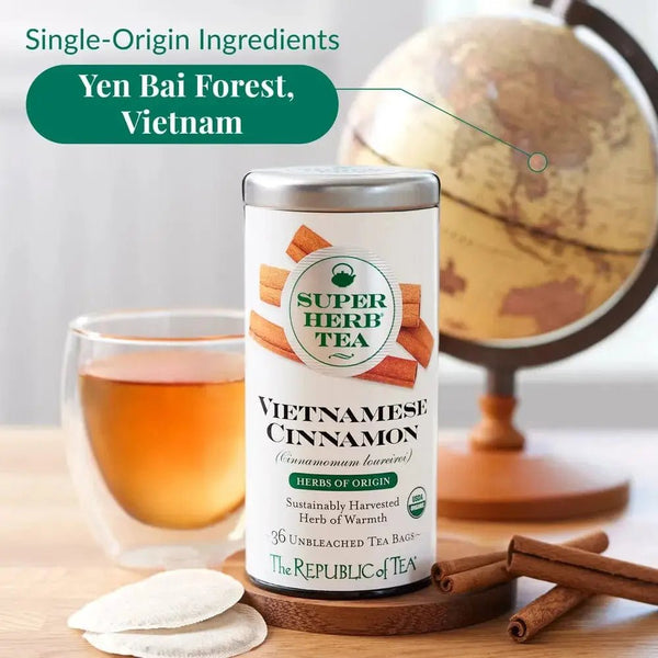 Organic Vietnamese Cinnamon SuperHerb® Herbs of Origin Tea Bags - Tin 36Tea Bags - Huckle Bee Farms LLC