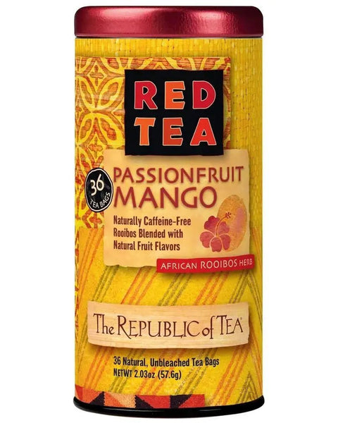 Passionfruit Mango Red Tea Bags - Tin 36 Tea Bags - Huckle Bee Farms LLC