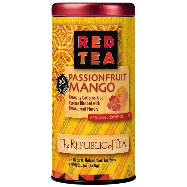 Passionfruit Mango Red Tea Bags - Tin 36 Tea Bags - Huckle Bee Farms LLC