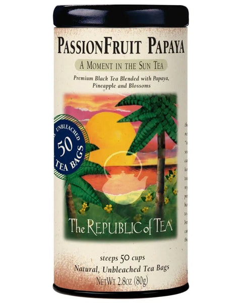 PassionFruit Papaya Black Tea Bags - Tin 36 Tea Bags - Huckle Bee Farms LLC