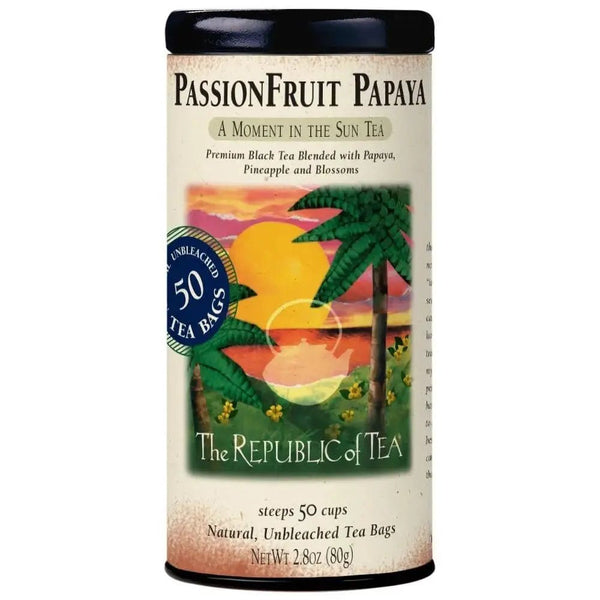 PassionFruit Papaya Black Tea Bags - Tin 36 Tea Bags - Huckle Bee Farms LLC