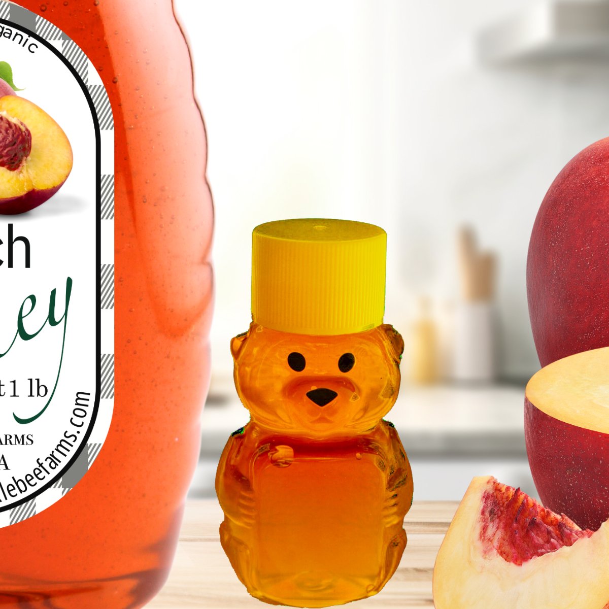 Peach Honey Bliss: Sweet & Fruity Pure Honey Experience - Huckle Bee Farms LLC