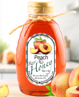 Peach Infused Honey - Huckle Bee Farms LLC