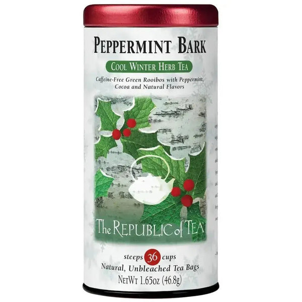 🎄 Peppermint Bark Herb Tea Bags 🎄 - Tin 36 Tea Bags - Huckle Bee Farms LLC