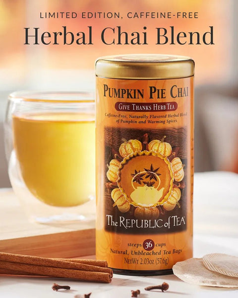 🍁 Pumpkin Pie Chai Herbal Tea Bags 🍁 - Tin 36 Tea Bags - Huckle Bee Farms LLC