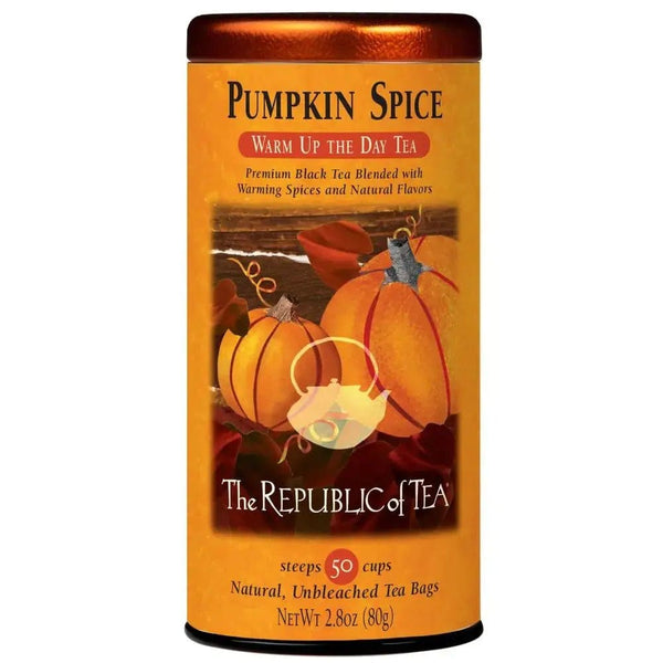 Pumpkin Spice Black Tea Bags - Tin 50 Tea Bags - Huckle Bee Farms LLC