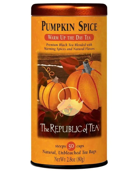 Pumpkin Spice Black Tea Bags - Tin 50 Tea Bags - Huckle Bee Farms LLC
