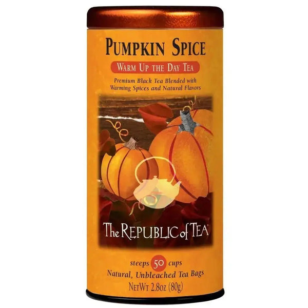 🍁 Pumpkin Spice Black Tea Bags 🍁 - Tin 50 Tea Bags - Huckle Bee Farms LLC