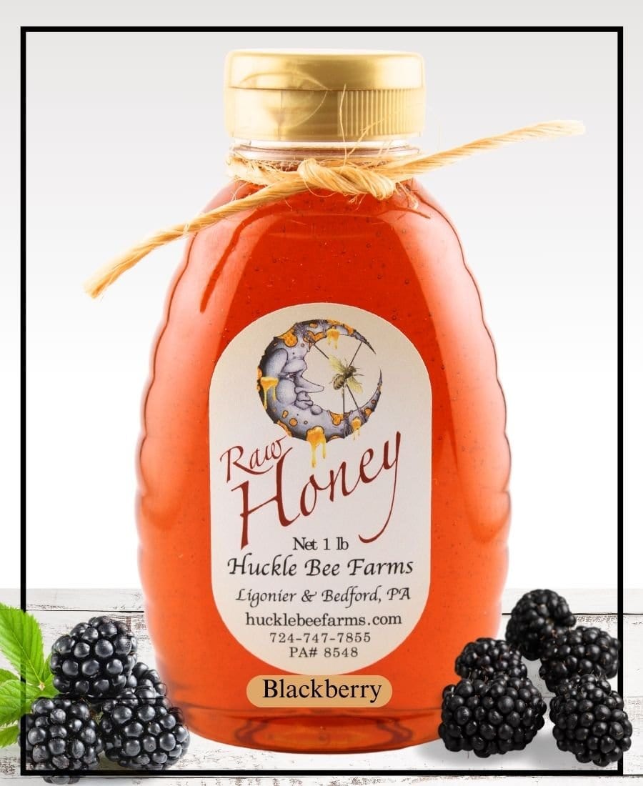 Pure Blackberry Infused Honey - Huckle Bee Farms LLC