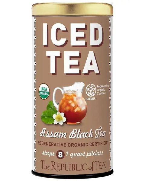 Regenerative Organic Certified® Assam Black Iced Tea Pouches - 8 Pouches - Huckle Bee Farms LLC