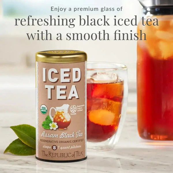 Regenerative Organic Certified® Assam Black Iced Tea Pouches - 8 Pouches - Huckle Bee Farms LLC