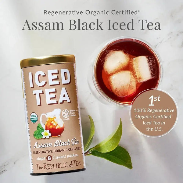 Regenerative Organic Certified® Assam Black Iced Tea Pouches - 8 Pouches - Huckle Bee Farms LLC