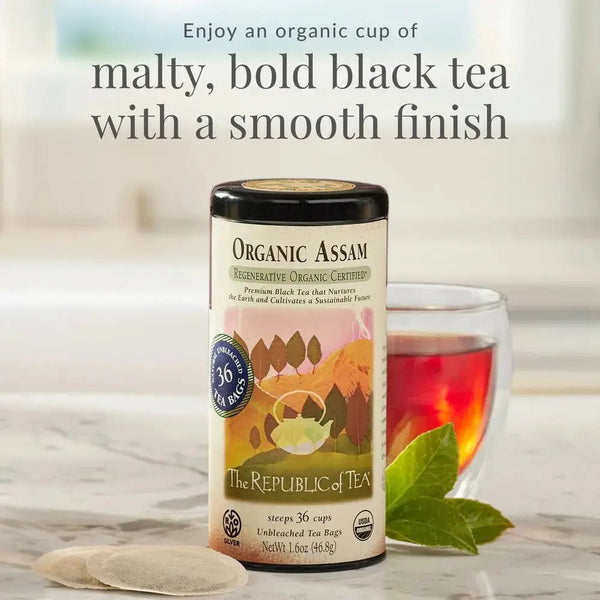 Regenerative Organic Certified® Assam Black Tea Bags - 36 Tea Bags - Huckle Bee Farms LLC