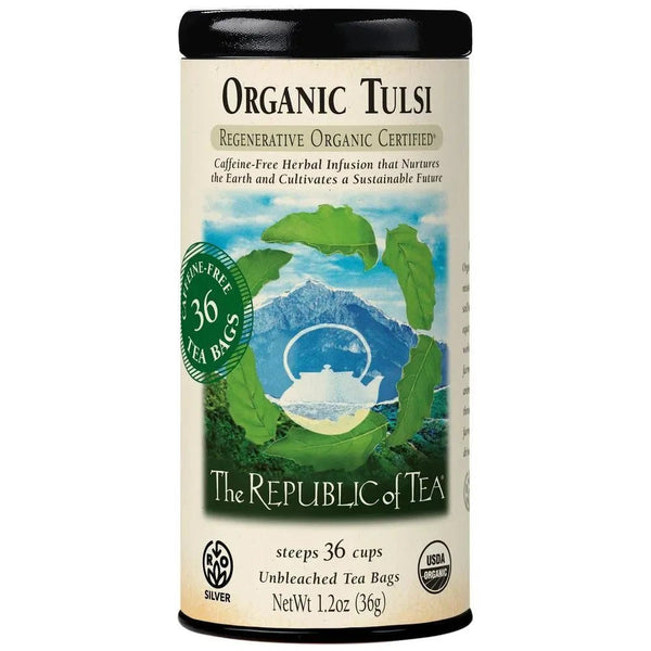 Regenerative Organic Certified® Tulsi Herbal Tea Bags - 36 Tea Bags - Huckle Bee Farms LLC