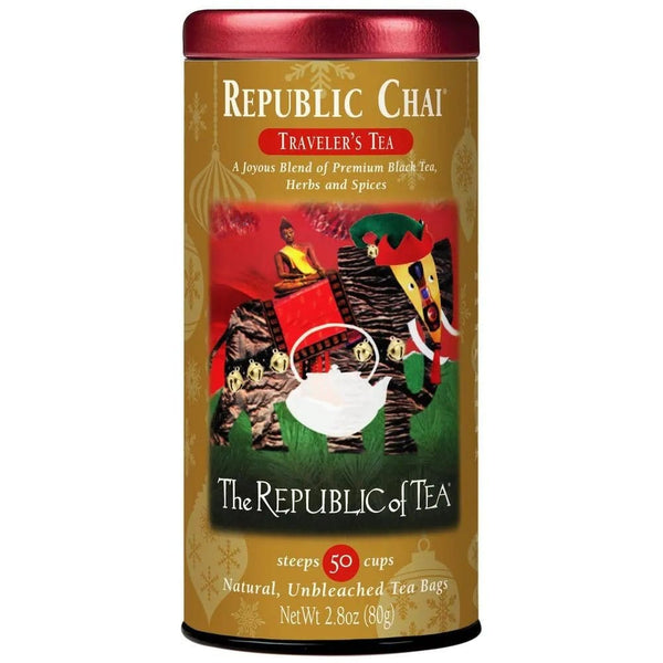 Republic Chai® Black Tea Bags - Tin 50 Tea Bags - Huckle Bee Farms LLC