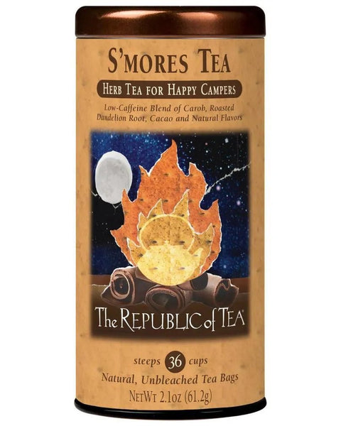 🍁 S'mores Herbal Tea Bags - Tin 36 Tea Bags - Huckle Bee Farms LLC