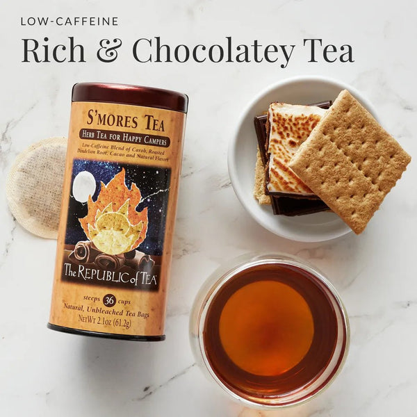 🍁 S'mores Herbal Tea Bags - Tin 36 Tea Bags - Huckle Bee Farms LLC