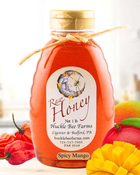 Spicy Mango Infused Honey - Huckle Bee Farms LLC