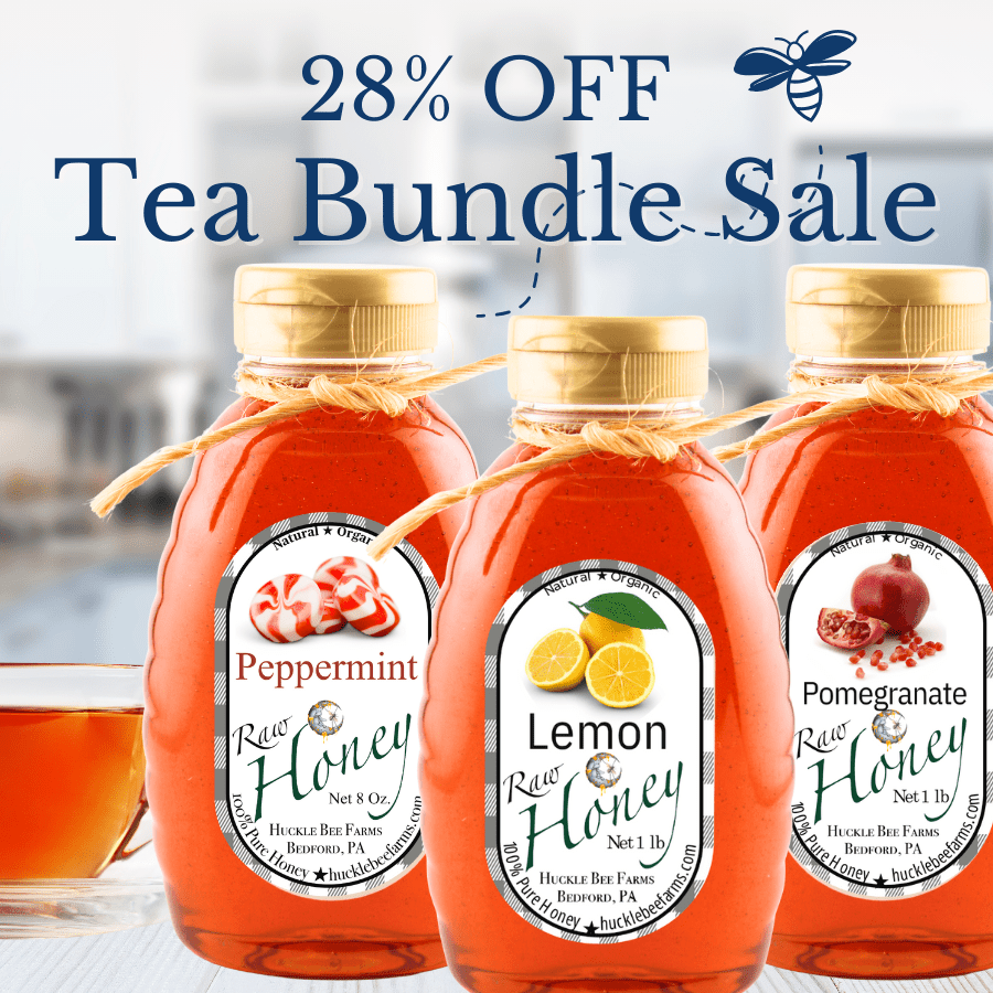 Tea Lover’s Honey Bundle – Peppermint, Lemon & Pomegranate Honeys - Huckle Bee Farms LLC